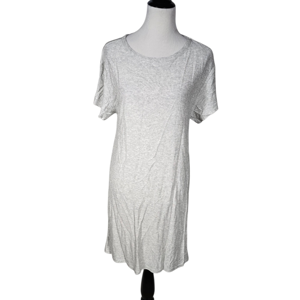 H&M Size 6 Light Gray Short Sleeve Open Back Tee Dress NWT
